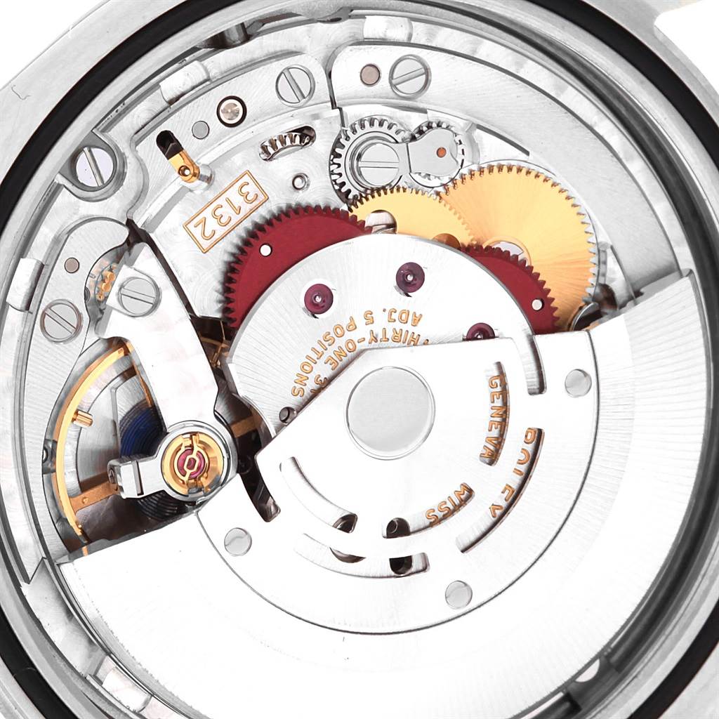 This image shows the inner mechanical movement of the Rolex Oyster Perpetual 114300 Men
s Stainless Steel Grey Dial 114300 Men
s Stainless Steel Grey Dial watch, viewed from the back.