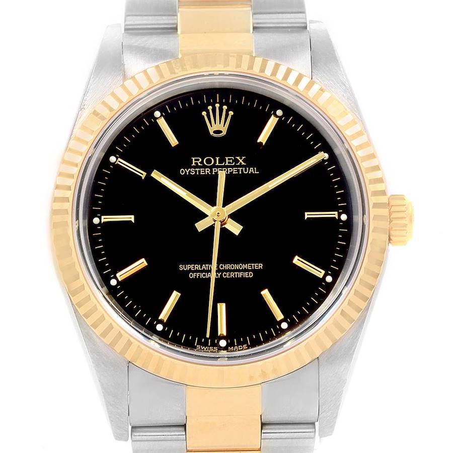 Rolex Oyster Perpetual Steel Yellow Gold Mens Watch 14233 Box Papers SwissWatchExpo