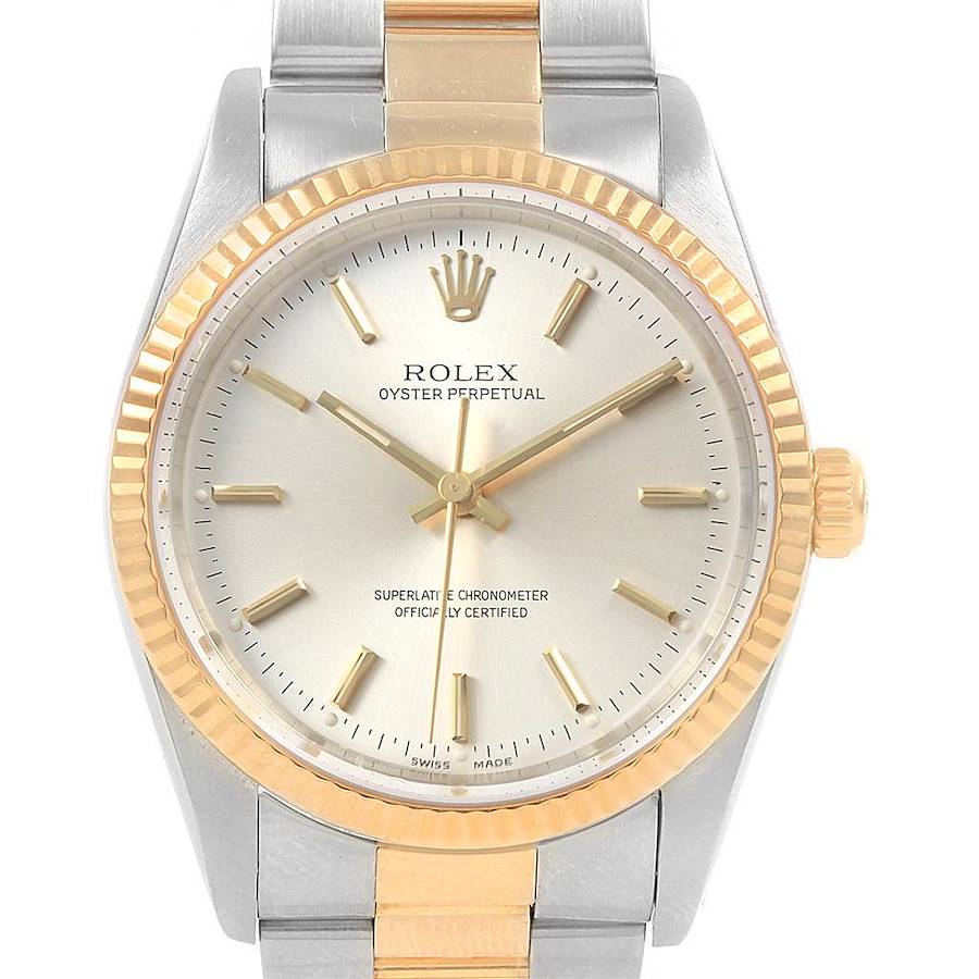 Rolex Oyster Perpetual Steel Yellow Gold Mens Watch 14233 Box Papers SwissWatchExpo