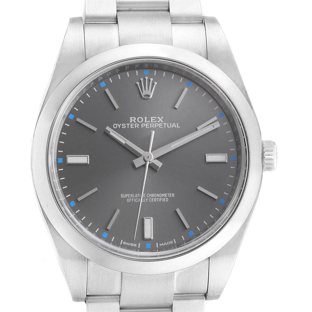 Rolex Oyster Perpetual 39 Rhodium Dial Steel Mens Watch 114300 ...