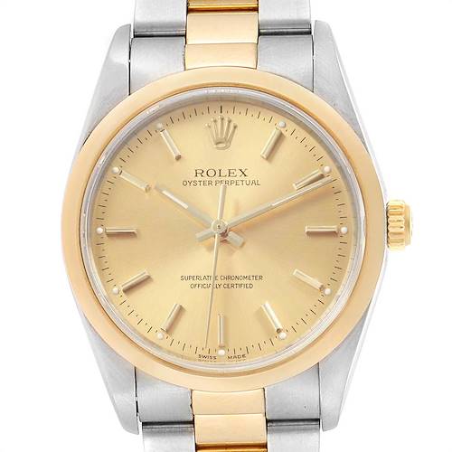 Photo of Rolex Oyster Perpetual Nondate Steel Yellow Gold Mens Watch 14203
