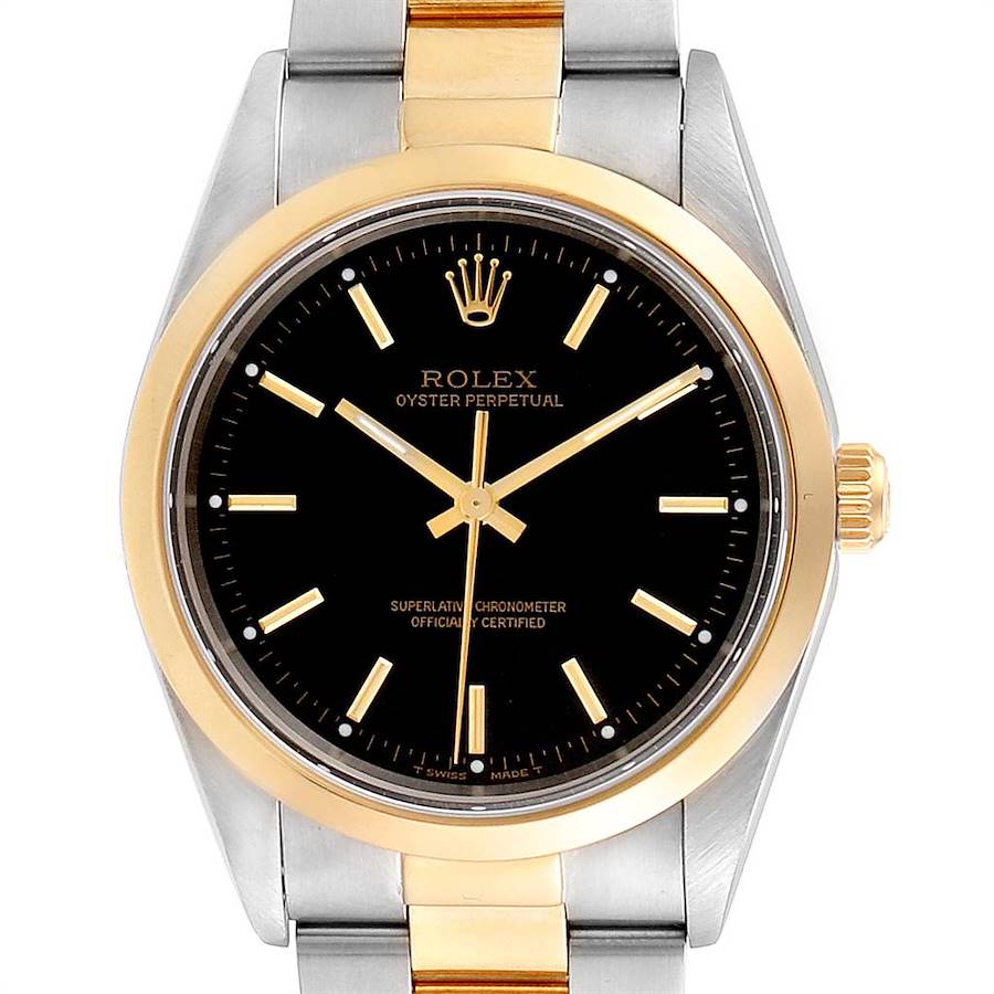 Rolex Oyster Perpetual Steel Yellow Gold Mens Watch 14203 Box Papers SwissWatchExpo