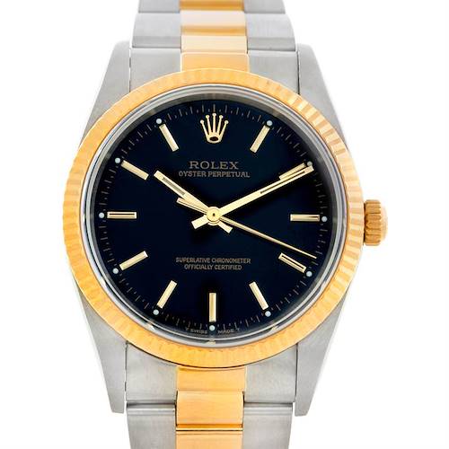 Photo of Rolex NonDate Mens Steel 18k Yellow Gold Watch 14233