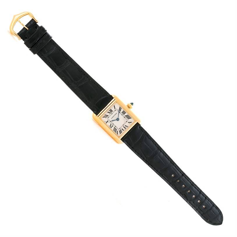 Cartier Tank Louis 18k Yellow Gold Black Strap Ladies Watch W1529856