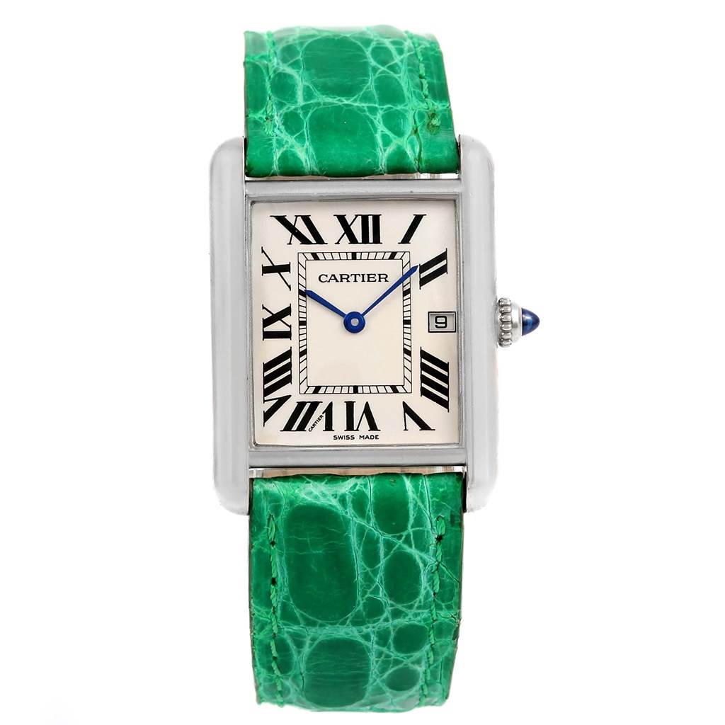 cartier watch with green strap