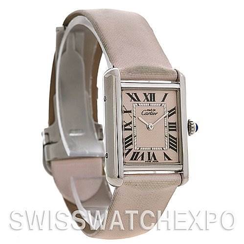 Cartier Tank Louis Ladies Silver Platinum Plated Watch SwissWatchExpo