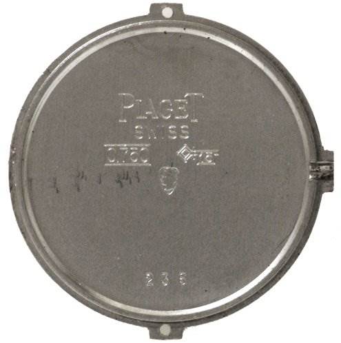 This image shows the case back of a Vintage Ladies 18k White Gold Diamond Watch by Piaget 926/D/21 Women's White Gold Silver Dial 926/D/21 Women's White Gold Silver Dial.
