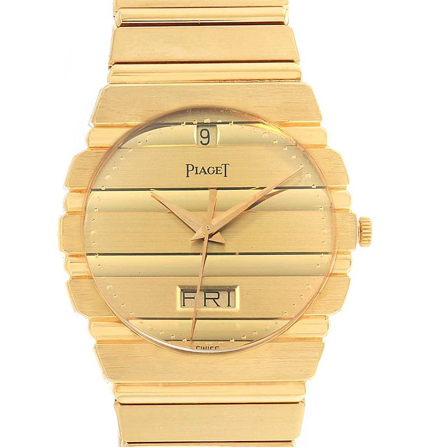 Piaget Polo 18K Yellow Gold Day Date Mens Watch 15562c701 SwissWatchExpo