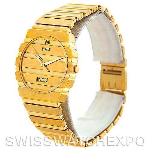 Piaget Polo 18K Yellow Gold Day Date Mens Watch SwissWatchExpo
