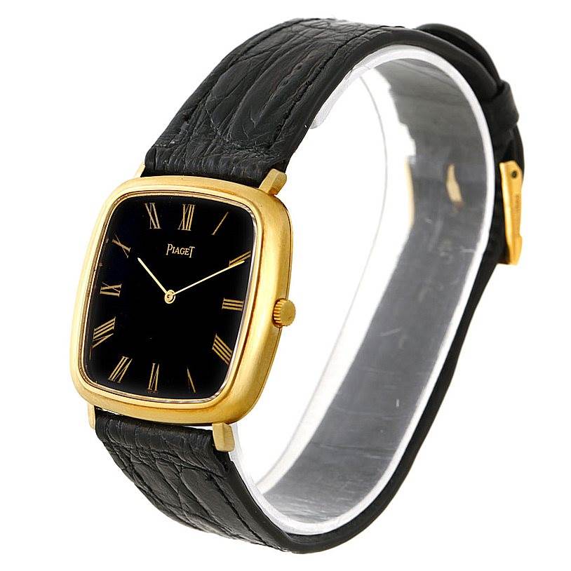 Piaget 18K Yellow Gold Cushion Shape Mechanical Mens Watch | SwissWatchExpo