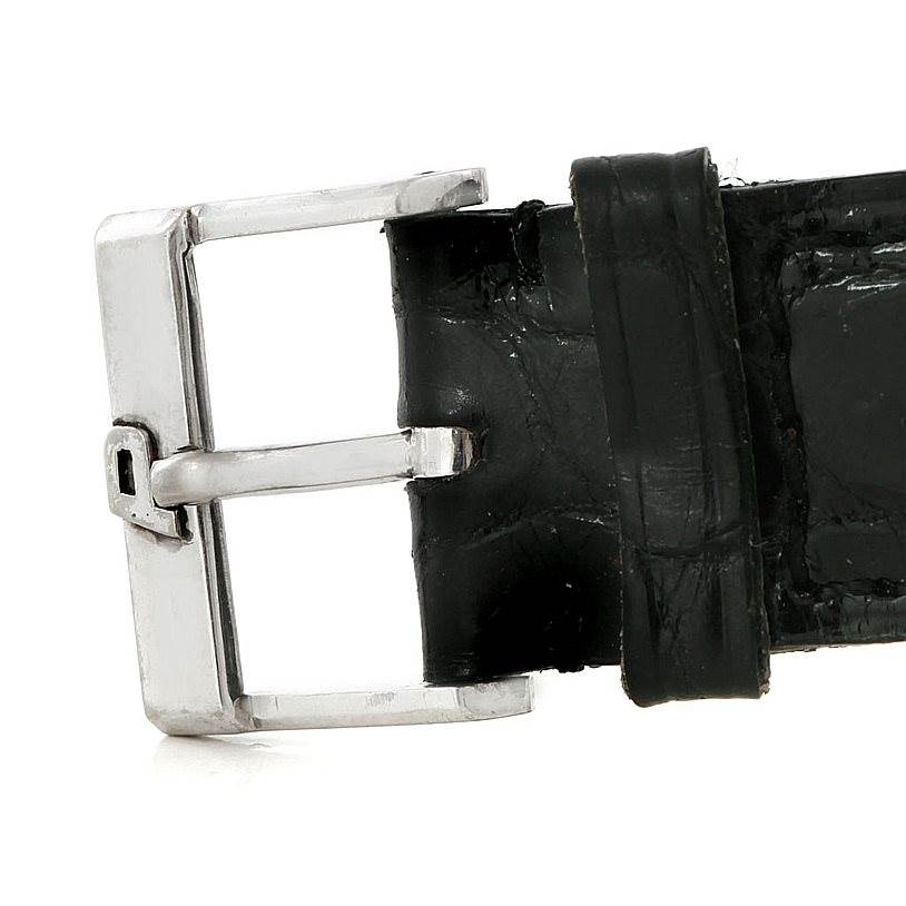 This image shows the buckle and part of the strap of the Piaget 12501 Men's White Gold White Dial 12501 Men's White Gold White Dial 18K White Gold Automatic Men's Watch 12501.