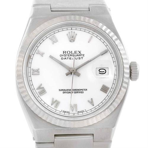 Photo of Rolex Oysterquartz Datejust Vintage Steel White Gold Watch 17000