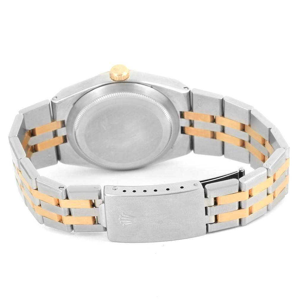 The image shows the back case, bracelet, and clasp of the Rolex Oysterquartz 17013 Men
s Stainless Steel Black Dial 17013 Men
s Stainless Steel Black Dial watch.