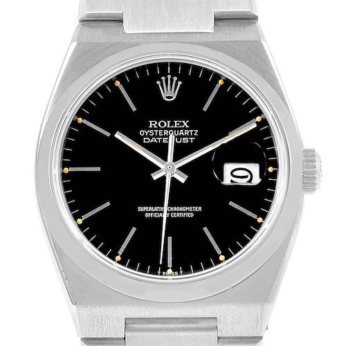 Photo of Rolex Oysterquartz Datejust Black Dial Vintage Mens Watch 17000