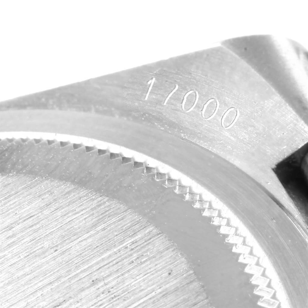 The image shows a close-up of the case and bezel of a Rolex Oysterquartz 17000 Men's Stainless Steel White Dial 17000 Men's Stainless Steel White Dial watch, focusing on the case number "17000."
