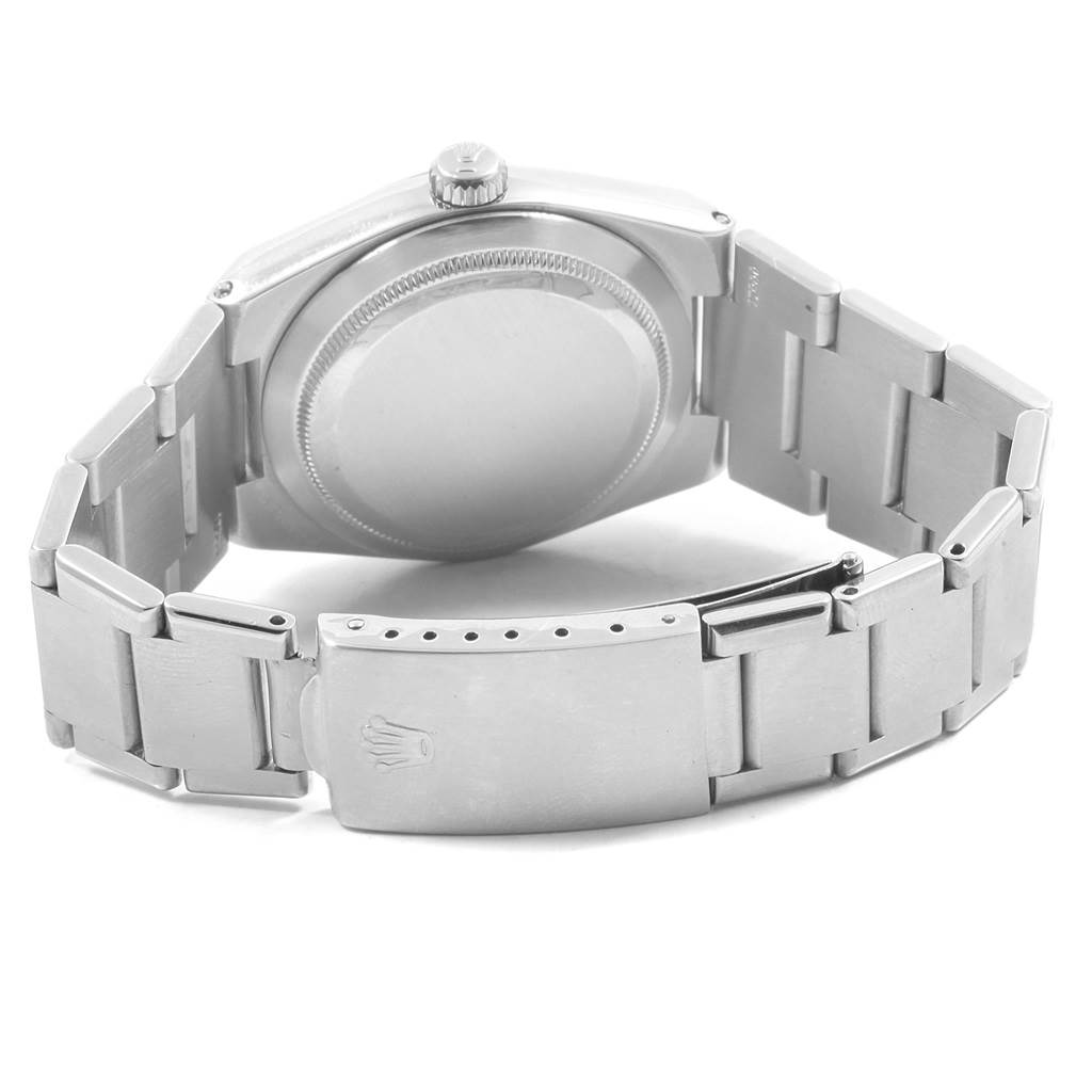 The image shows the back and bracelet of the Rolex Oysterquartz 17000 Men's Stainless Steel White Dial 17000 Men's Stainless Steel White Dial watch from a rear angle.