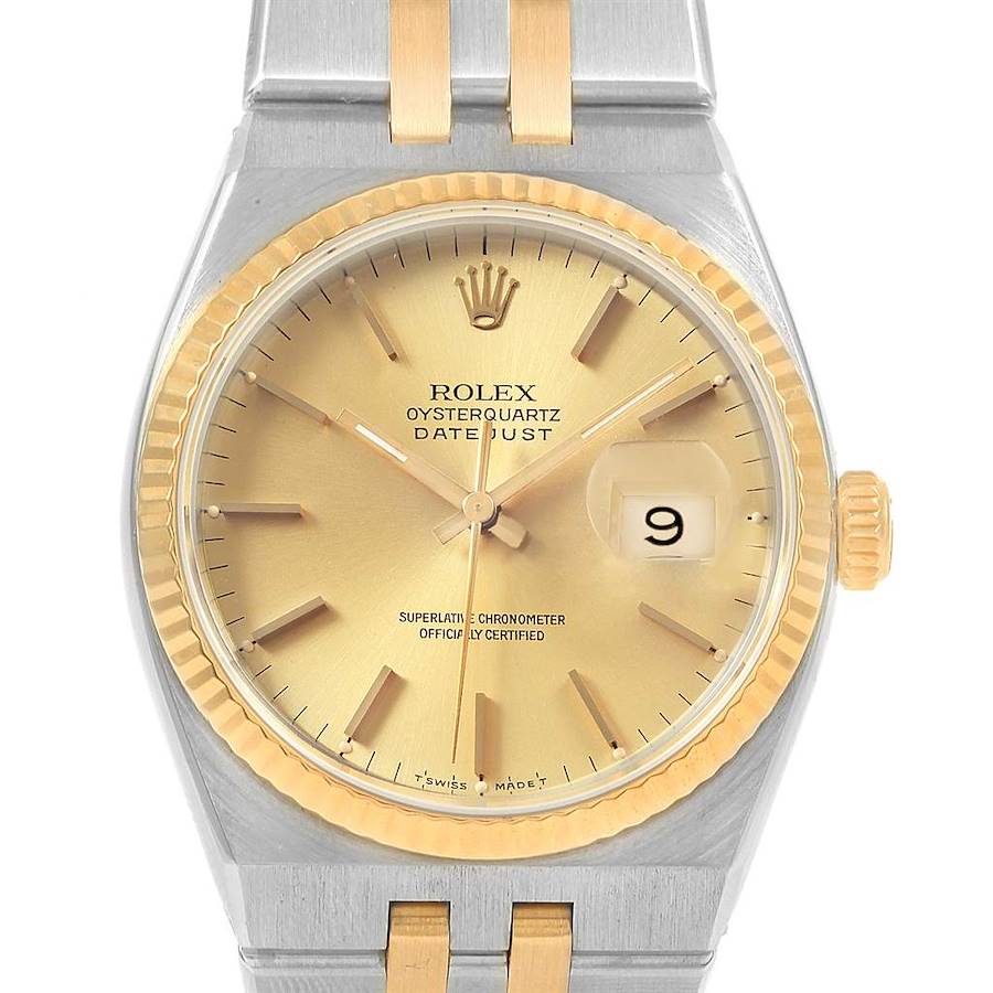 Rolex Oysterquartz Datejust 36 Steel Yellow Gold Mens Watch 17013 SwissWatchExpo