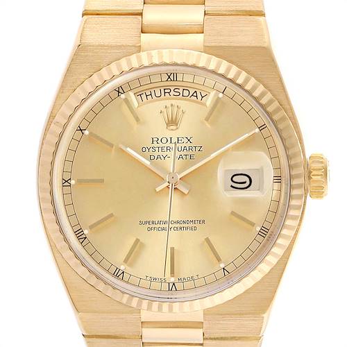 Photo of Rolex Oysterquartz President Yellow Gold Champagne Dial Mens Watch 19018