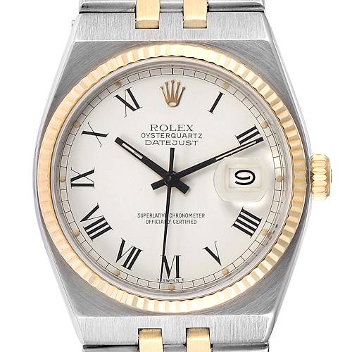 Photo of Rolex Oysterquartz Datejust Steel Yellow Gold Buckley Dial Watch 17013
