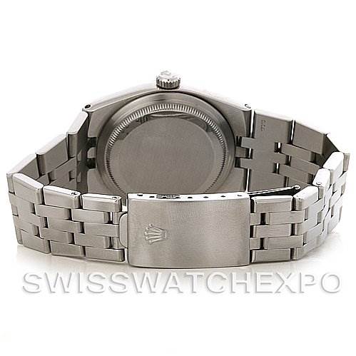 The image shows the back case and bracelet of a Rolex Oysterquartz 17014 Men's Stainless Steel Silver Dial 17014 Men's Stainless Steel Silver Dial watch.