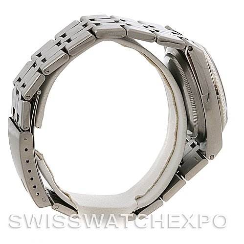 This image shows the side view of the bracelet and case of a Rolex Oysterquartz 17014 Men's Stainless Steel Silver Dial 17014 Men's Stainless Steel Silver Dial model watch.