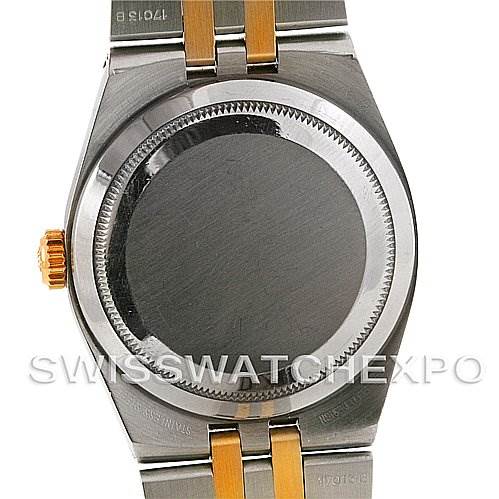 The image shows the back casing and part of the band of the Rolex Oysterquartz 17013 Men's Stainless Steel White Dial 17013 Men's Stainless Steel White Dial watch from a rear angle.