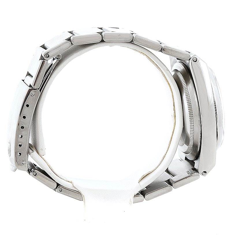 The image shows a side view of the Rolex Oysterquartz 17000 Men's Stainless Steel White Dial 17000 Men's Stainless Steel White Dial watch, focusing on its bracelet and case.