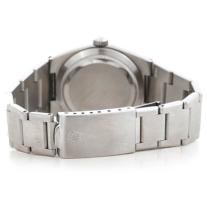 The image shows the back view of the Rolex Oysterquartz 17000 Men's Stainless Steel White Dial 17000 Men's Stainless Steel White Dial watch, focusing on the bracelet and clasp.