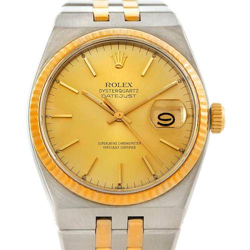 Photo of Rolex Oysterquartz Datejust Steel 18K Yellow Gold Watch 17013