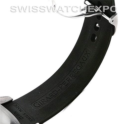 The image shows a close-up of the strap's interior with branding for the Girard-Perregaux 49900-21-652-FK6D Men's Titanium Black Dial 49900-21-652-FK6D Men's Titanium Black Dial Sea Hawk II Titanium 49900-21-652-FK6D watch.