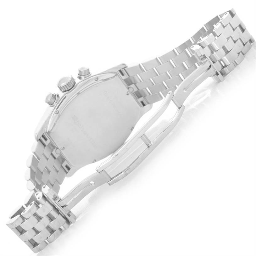 The image shows the back and partially opened clasp of a Girard Perregaux Richeville Chronograph Steel and Rose Gold Watch 2710 model.