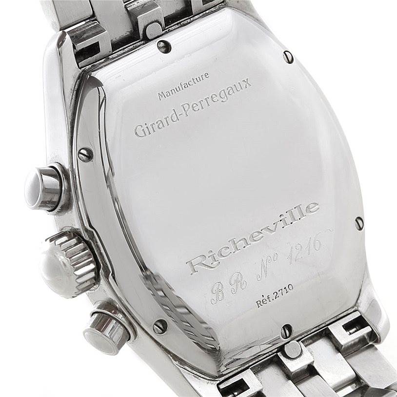 The image shows the back case and bracelet of the Girard Perregaux Richeville Steel and Rose Gold Watch 2710 model by Girard-Perregaux 2710 Men's Stainless Steel Silver Dial 2710 Men's Stainless Steel Silver Dial.