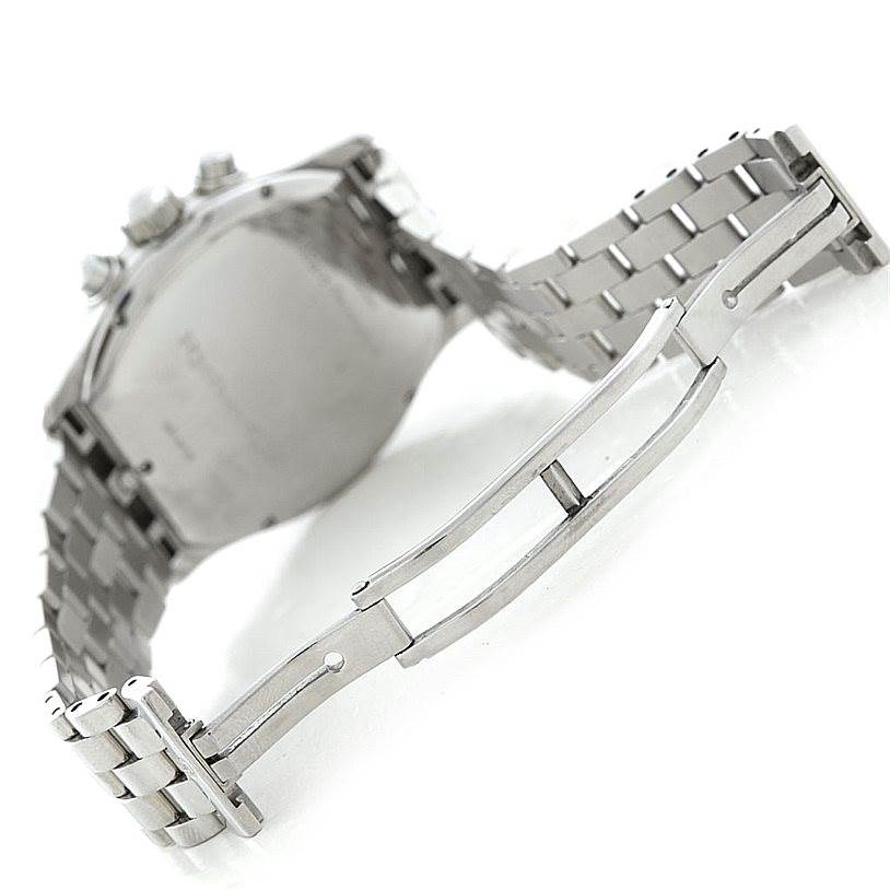 The image shows the clasp and bracelet of the Girard-Perregaux 2710 Men's Stainless Steel Silver Dial 2710 Men's Stainless Steel Silver Dial Richeville Steel and Rose Gold Watch 2710, viewed from a rear angle.