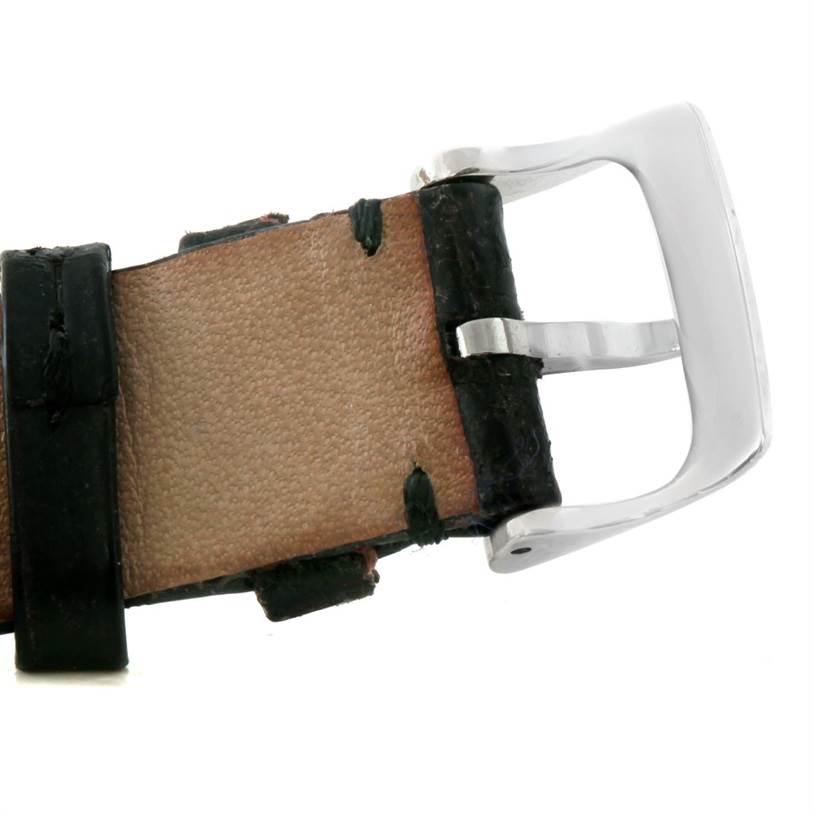 This image shows the clasp and part of the strap of the Girard-Perregaux 2656 Women's Stainless Steel Silver Dial 2656 Women's Stainless Steel Silver Dial Tortue Stainless Steel Diamond Ladies Watch 2656.