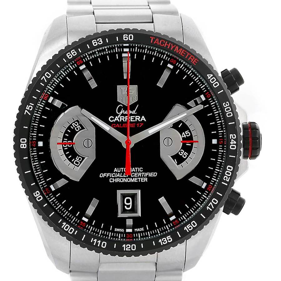 Tag Heuer Grand Carrera Black Dial Automatic Mens Watch CAV511C SwissWatchExpo