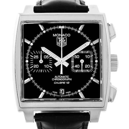 Photo of Tag Heuer Monaco Black Dial Automatic Mens Watch CAW2110 Box Card
