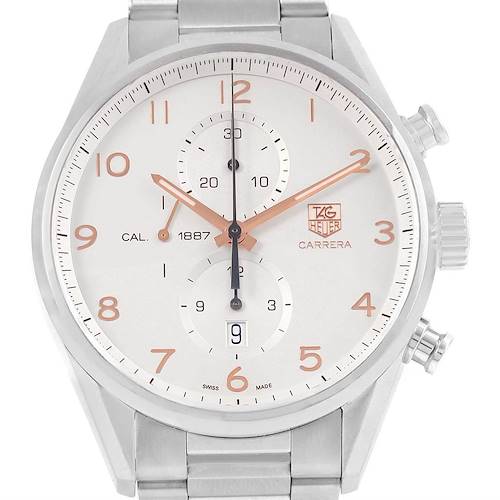 Photo of Tag Heuer Carrera Chronograph Silver Dial Mens Watch CAR2012