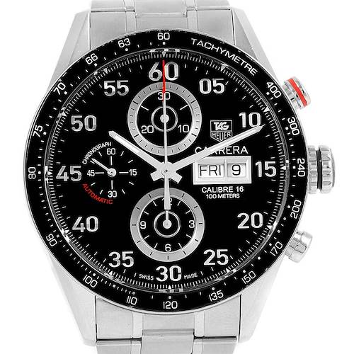 Photo of Tag Heuer Carrera Day Date Black Dial Steel Mens Watch CV2A10