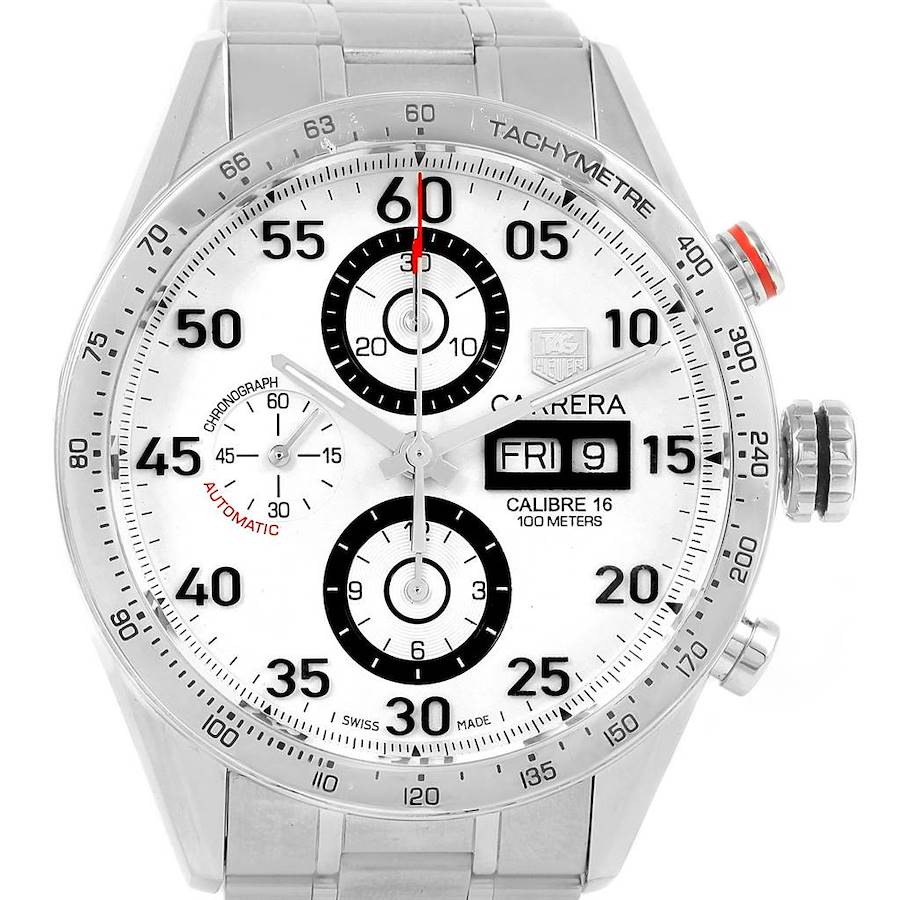 Tag Heuer Carrera Day-Date Silver Dial Mens Watch CV2A11 SwissWatchExpo
