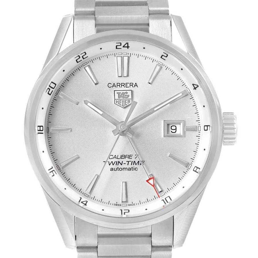 Tag Heuer Carrera Calibre 7 Twin Time 41mm Automatic Mens Watch WAR2011 SwissWatchExpo