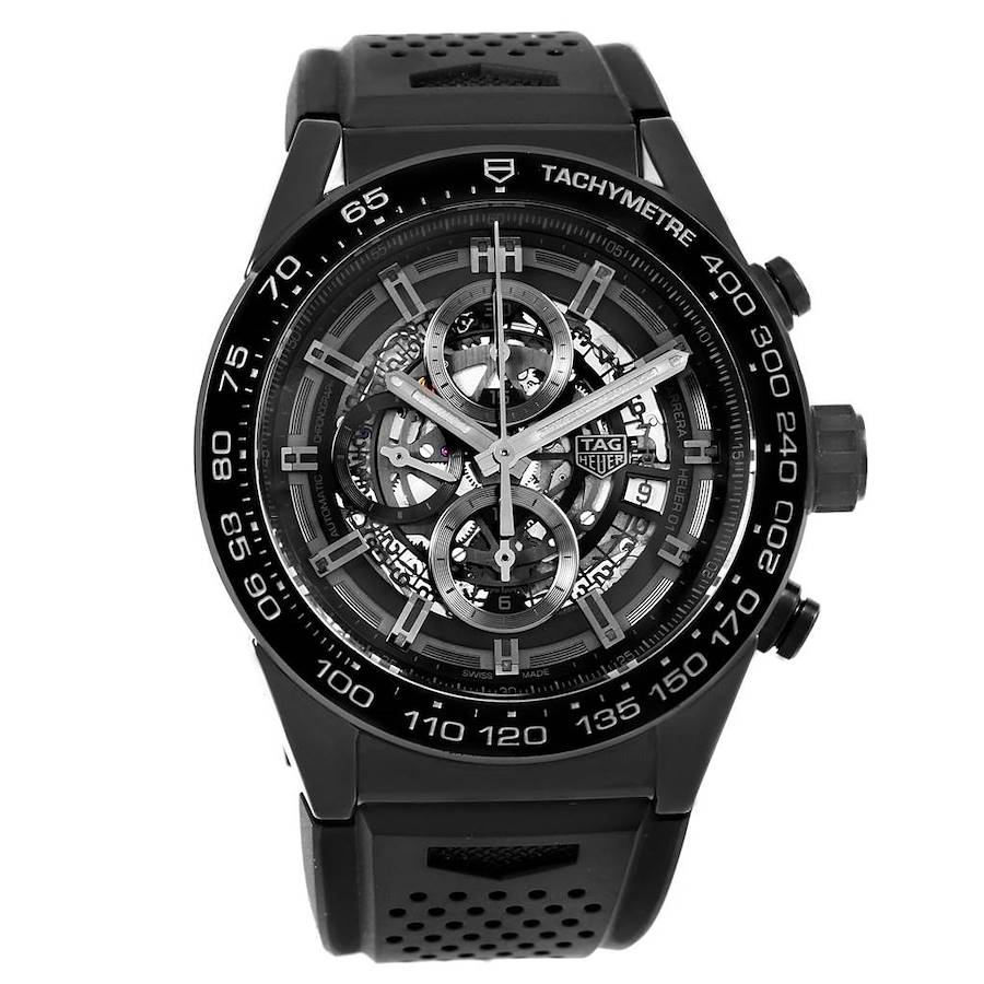 Tag Heuer Carrera Black Ceramic Chronograph Watch CAR2A90 Box Papers SwissWatchExpo