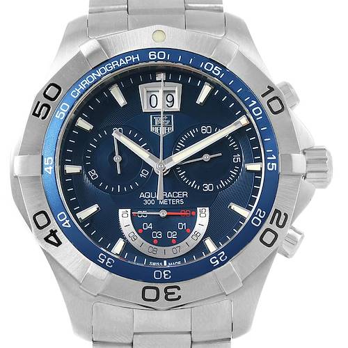 Photo of Tag Heuer Aquaracer Blue Dial Chronograph Steel Mens Watch CAF101D