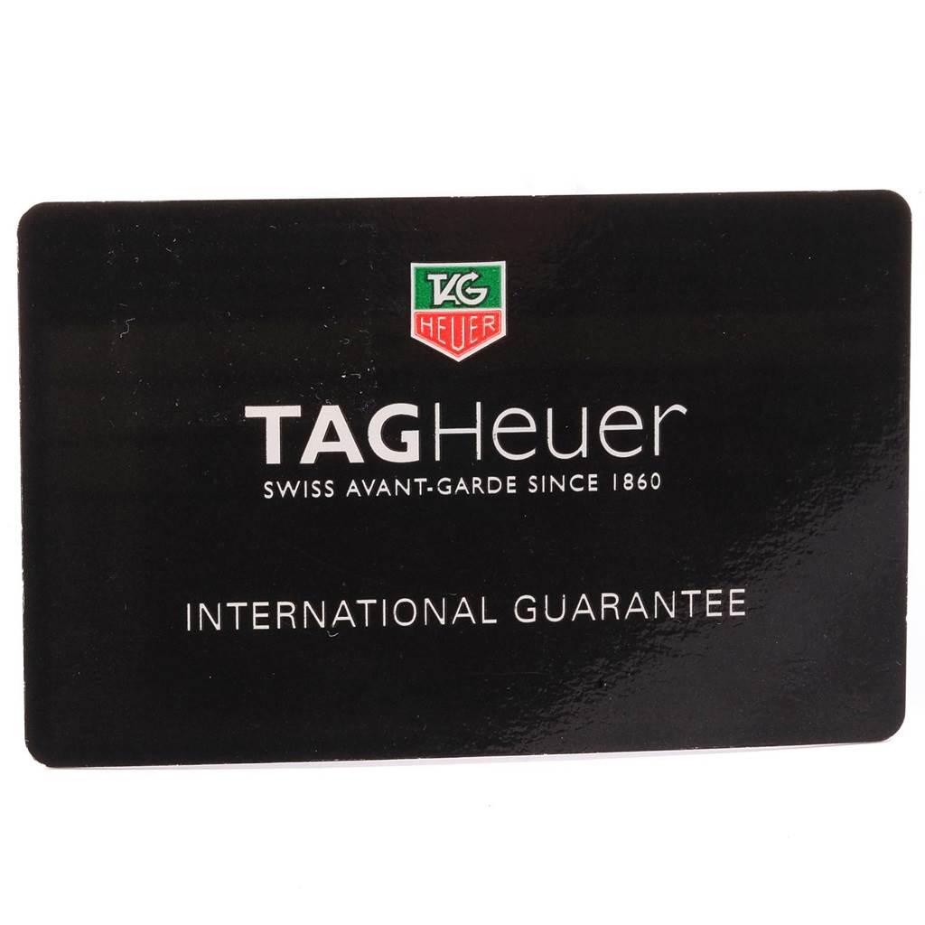 The image shows the international guarantee card for a Tag Heuer Aquaracer CAF101C.BA0821 Men's Stainless Steel Blue Dial CAF101C.BA0821 Men's Stainless Steel Blue Dial watch.