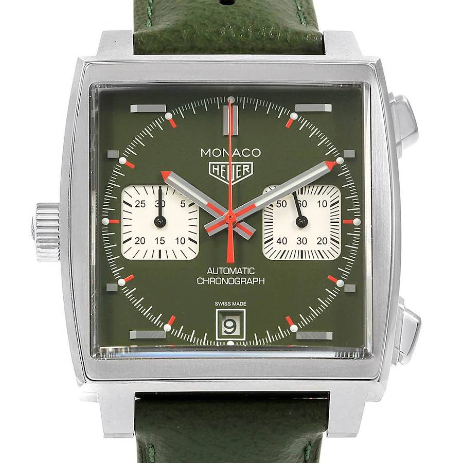 Tag Heuer Monaco Calibre 11 Green Dial Special Edition Watch CAW211E SwissWatchExpo