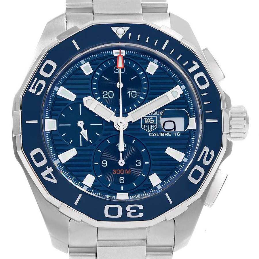 Tag Heuer Aquaracer Blue Dial Chronograph Steel Mens Watch CAY211B SwissWatchExpo