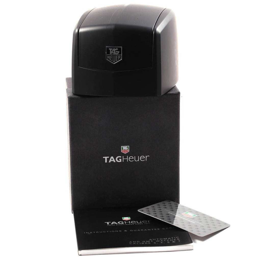 The image shows the packaging, including the box, manual, and warranty card for a Tag Heuer Link WJ201C.BA0591 Men's Stainless Steel Blue Dial WJ201C.BA0591 Men's Stainless Steel Blue Dial model watch.