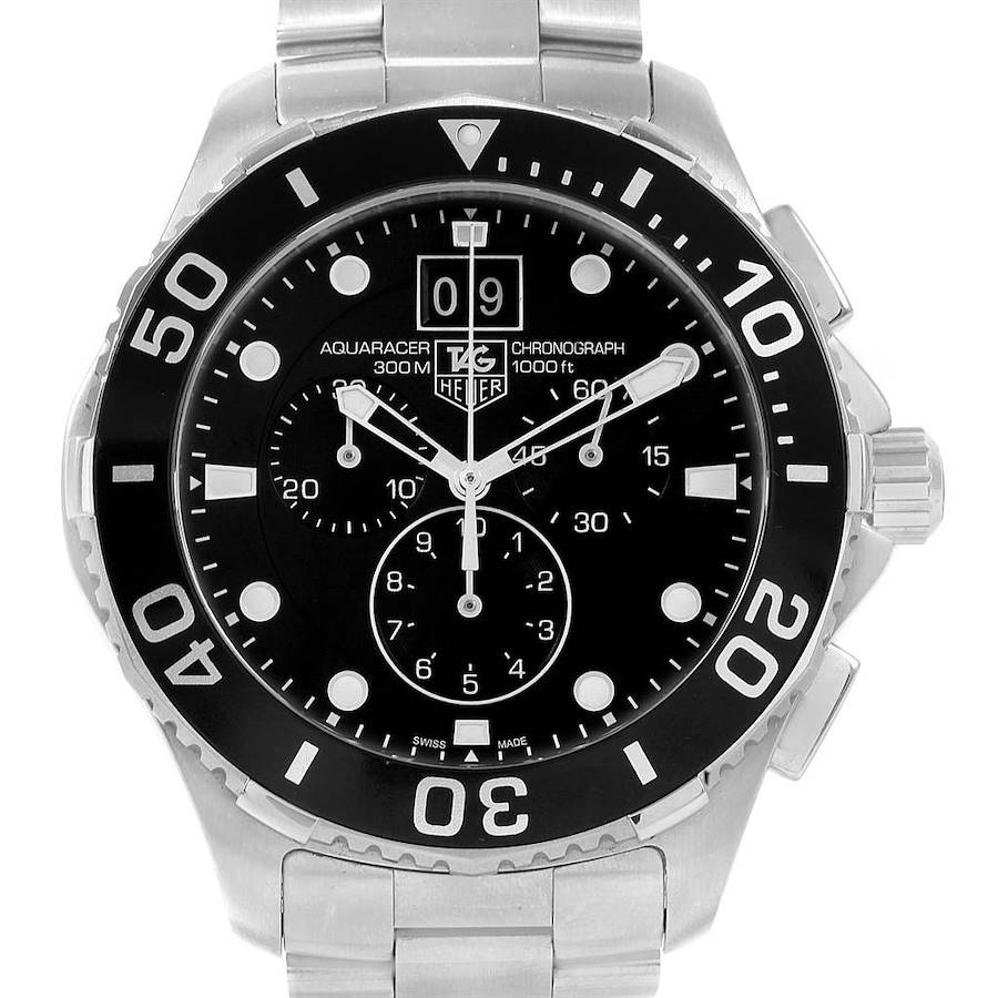 Tag Heuer Aquaracer Chronograph Steel Mens Watch CAN1010 SwissWatchExpo
