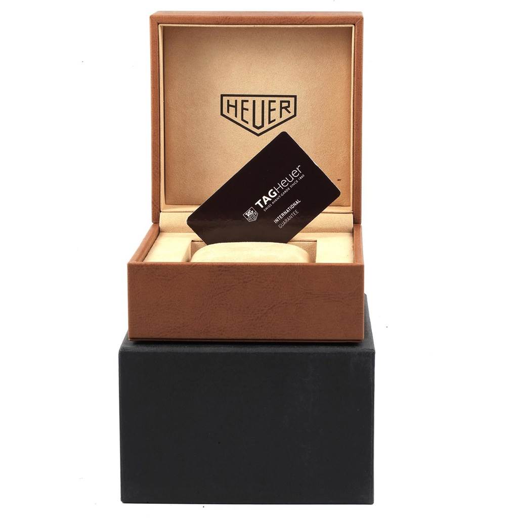 The image shows a Tag Heuer Formula 1 CAZ2011.FT8024 Men's Titanium Black Dial CAZ2011.FT8024 Men's Titanium Black Dial watch box at a front angle, with a warranty card inside.