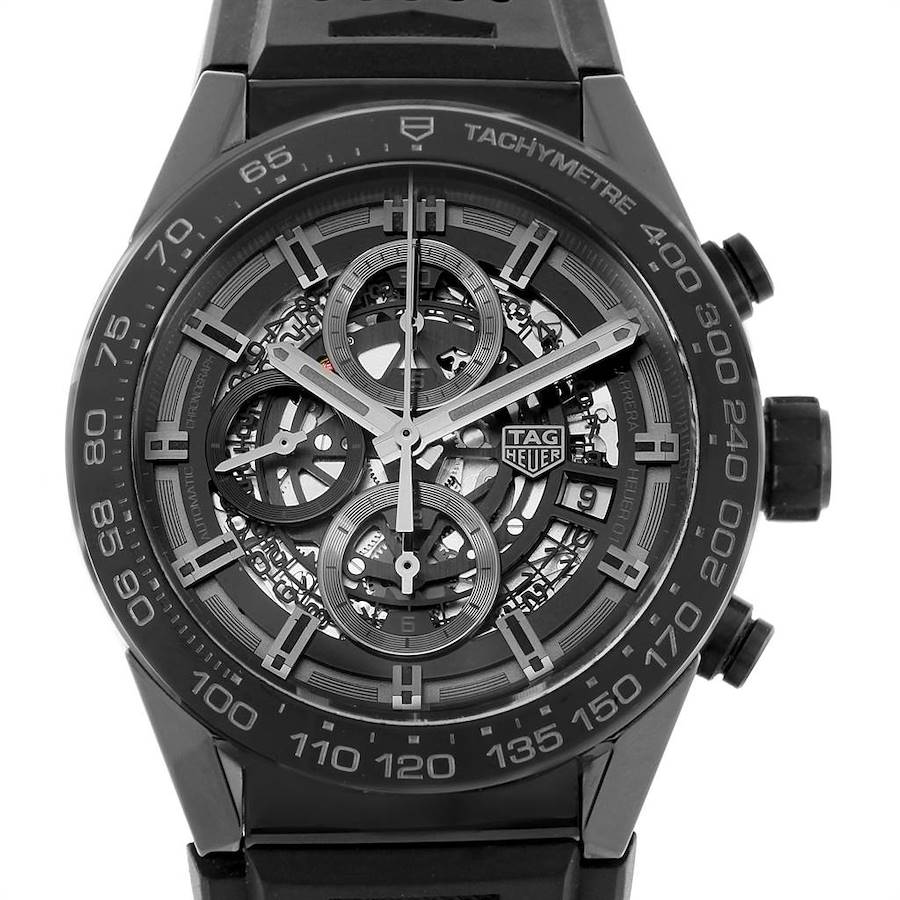 Tag Heuer Carrera Black Ceramic Chronograph Watch CAR2A90 Box Papers SwissWatchExpo