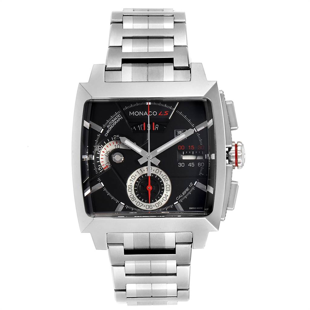 Tag Heuer Monaco LS Chronograph Steel Mens Watch CAL2110 Box Card ...